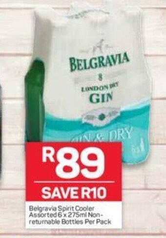 Pick n Pay Liquor Belgravia Spirit Cooler Assorted 6 x 275ml Non-Returnable Bottles per pack offer