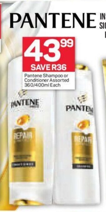 Pick n Pay Pantene Shampoo or Conditioner Assorted 360/400ml each offer