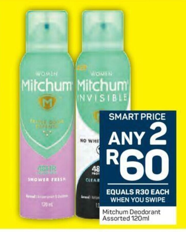 Mitchum Deodorant Assorted 120ml offer at Pick n Pay
