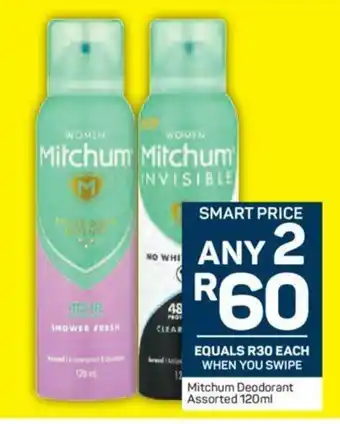 Pick n Pay Mitchum Deodorant Assorted 120ml offer