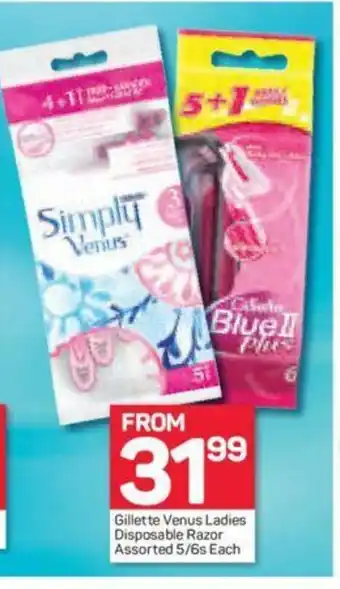 Pick n Pay Gillette Venus Ladies Disposable Razor Assorted 5/6s each offer