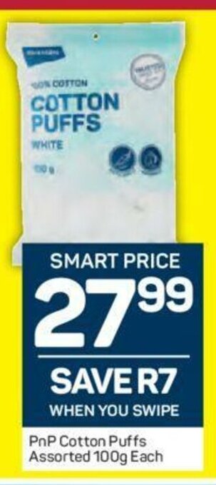 Pick n Pay PnP Cotton Puffs Assorted 100g each offer