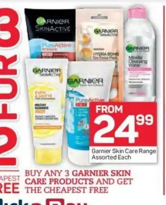 Pick n Pay Garnier Skin Care Range Assorted each offer
