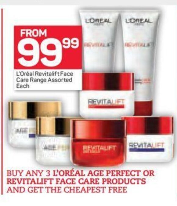 L'Oreal Revitalift Face Care Range Assorted each offer at Pick n Pay