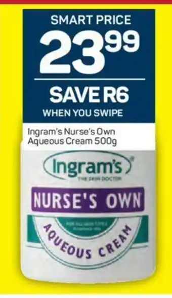 Pick n Pay Ingram's Nurse's Own Aqueous Cream 500g offer