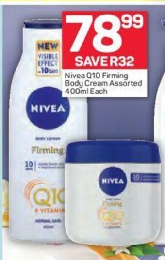 Pick n Pay Nivea Q10 Firming Body Cream Assorted 400ml each offer