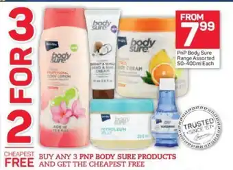 Pick n Pay PnP Body Sure Range Assorted 50-400ml each offer