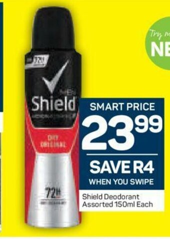 Pick n Pay Shield Deodorant Assorted 150ml each offer