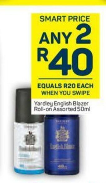 Pick n Pay Yardley English Blazer Roll-on Assorted 50ml offer