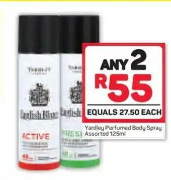 Pick n Pay Yardley Perfumed Body Spray Assorted 125ml offer