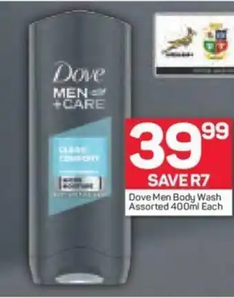 Pick n Pay Dove Men Body Wash Assorted 400ml each offer