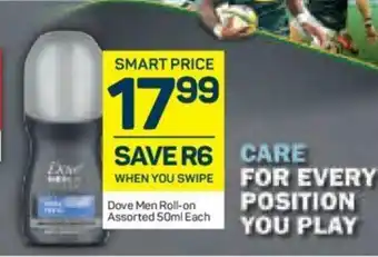 Pick n Pay Dove Men Roll-on Assorted 50ml each offer