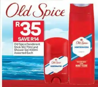 Pick n Pay Old Spice Deodorant Stick 50/70ml and Shower Gel 400ml Assorted each offer