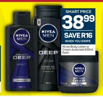 Pick n Pay Nivea Body Lotion or Cream Assorted 400ml each offer