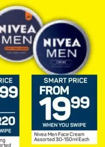 Pick n Pay Nivea Men Face Cream Assorted 30-150ml each offer