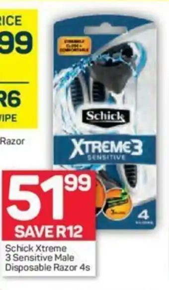 Pick n Pay Schick Xtreme 3 Sensitive Male Disposable Razor 4s offer