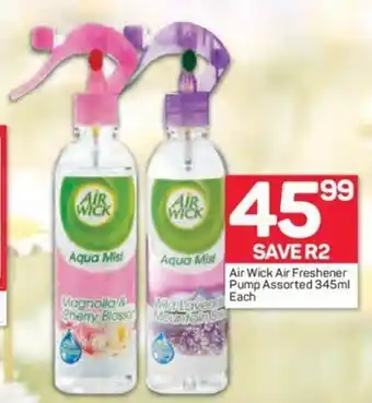 Pick n Pay Air Wick Air Freshener Pump Assorted 345ml each offer