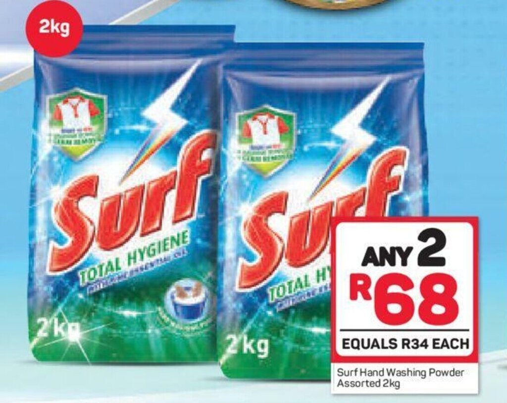 Pick n Pay Surf Hand Washing Powder Assorted 2kg offer