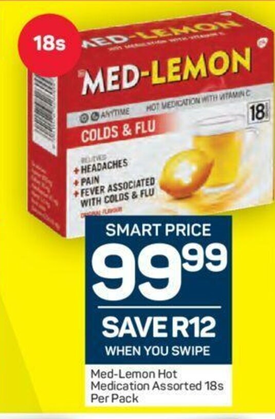 Med Lemon Hot Medication Assorted 18s per pack offer at Pick n Pay