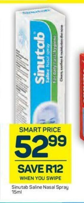 Pick n Pay Sinutab Saline Nasal Spray 15ml offer