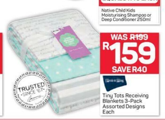 Pick n Pay PnP Tiny Tots Receiving Blankets 3-Pack Assorted Designs each offer