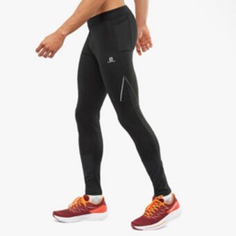 Men's salomon black cross run long tights