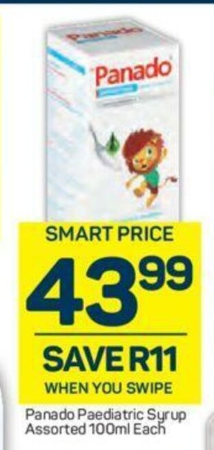 Pick n Pay Panado Paediatric Syrup Assorted 100ml each offer