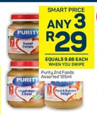 Pick n Pay Purity 2nd Foods Assorted 125ml offer