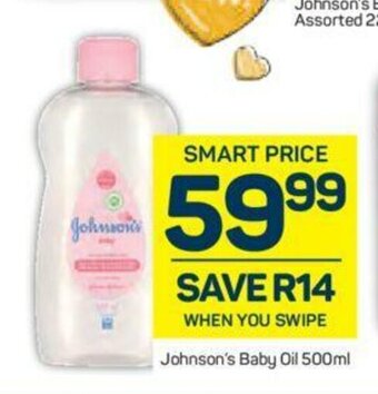 Pick n Pay Johnson's Baby Oil 500ml offer