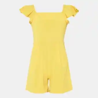 Sissy boy playsuit with ruffle straps yellow