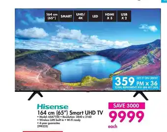Makro Hisense - 164cm (65") Smart UHD TV - 398225 offer