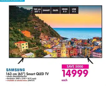 Makro Samsung - 163cm (65") Smart QLED TV - 394737 offer