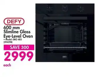 Makro DEFY - 600mm Slimline Glass Eye-Level Oven - 394298 offer