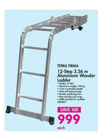 Terra Firma - 12-Step 3.56m Aluminum Wonder Ladder - 385667