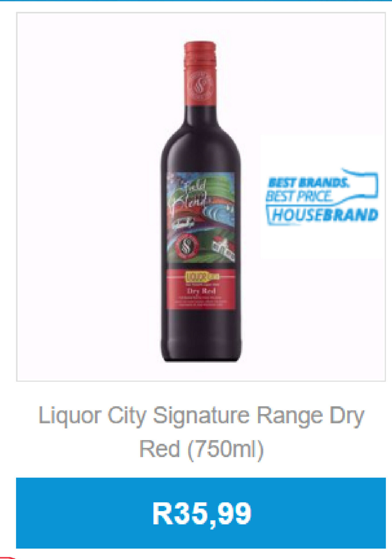 Liquor City Signature Range Dry Red 750ml offer at Liquor City