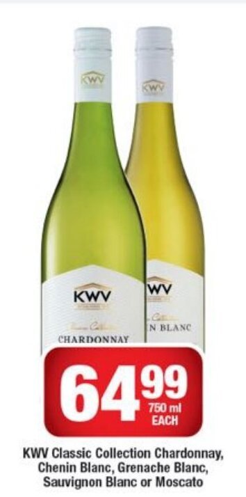 KWV Classic Collection Chardonnay, Chenin Blanc, Grenache Blanc ...