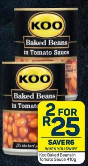 Pick n Pay Koo Baked Beans in Tomato Sauce 410g offer