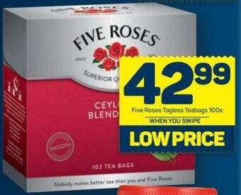 Pick n Pay Five Roses Tagless Teabags 100s offer