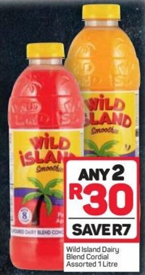 Pick n Pay Wild Island Dairy Blend Cordial Assorted 1 Litre offer