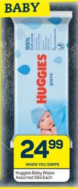 Pick n Pay Huggies Baby Wipes Assorted 56s Each offer