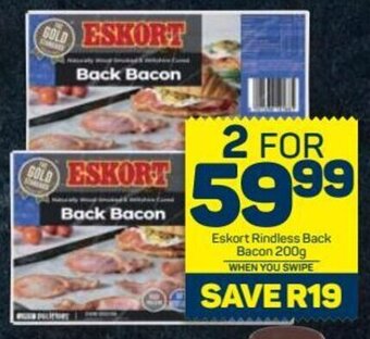 Pick n Pay Eskort Rindless Back Bacon 200g offer