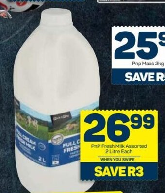 Pick n Pay PnP Fresh Milk Assorted 2 Litre Each offer
