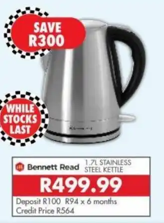 Bennett Read 1.7L Stainless Steel Kettle