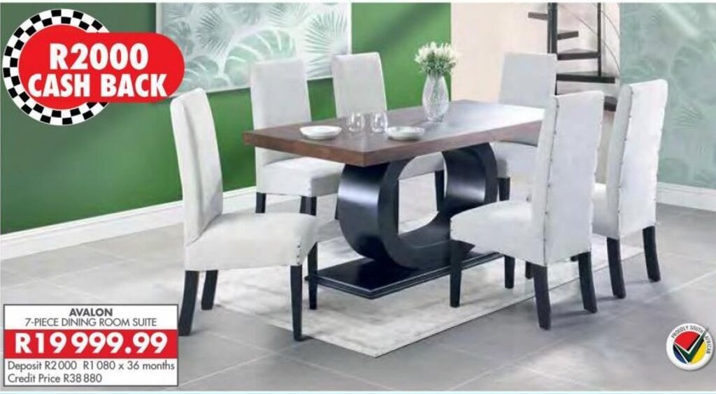 Avalon 7Piece Dining Room Suite offer at Beares