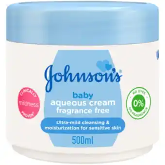 Shoprite Johnson's fragrance free aqueous cream 500ml offer