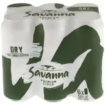 Shoprite Savanna dry premium cider limited edition cans 6 x 500ml offer