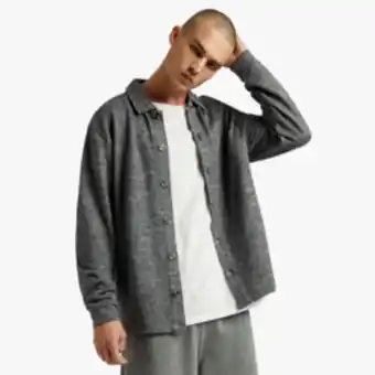 Men's black knit oversized shirt