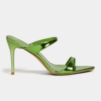 Women's lime strap heel