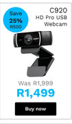 First Shop Logitech c920 hd pro usb webcam offer