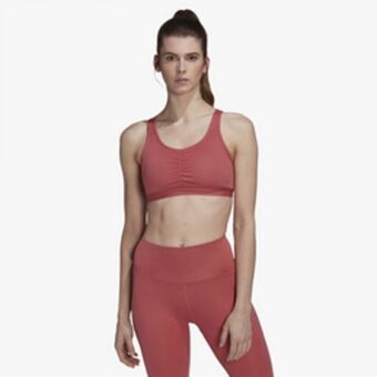 Women's adidas core essentials medium support brick red bra